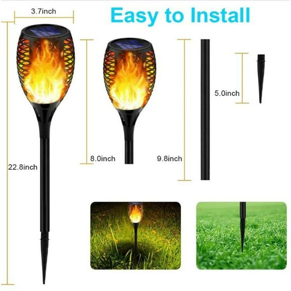 Solar Lights Outdoor Decorative, Pack of 6 Ultra-Lager Solar Torch Light with Fl - Picture 4 of 7